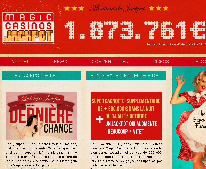 Magic Casinos Jackpot: fin du jackpot